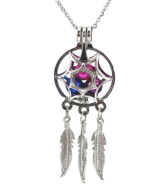 

dream catcher pearl cage pendants for diy oyster wish love pearl necklace pendants jewelry lockets colored pearls dreamcatcher necklaces, Silver