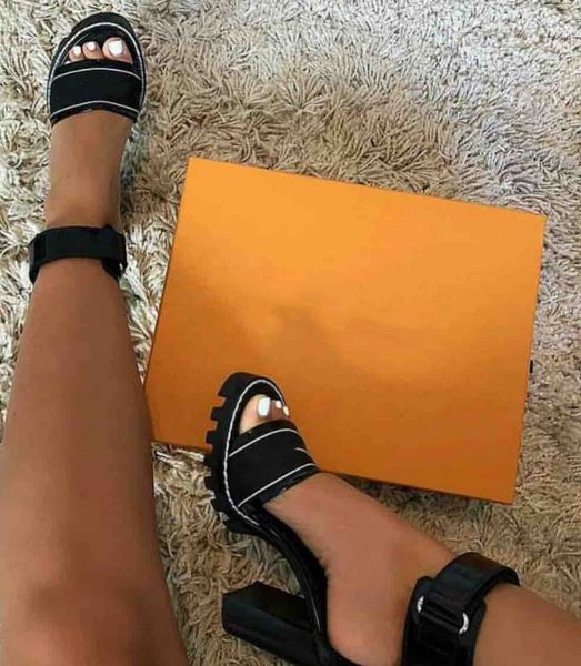 

High Heel Gladiator Sandals Genuine Leather Fashion Brand Back Zipper Closure Sandals Sexy Ladies Luxury Chunky Heel Ace Summer Shoes