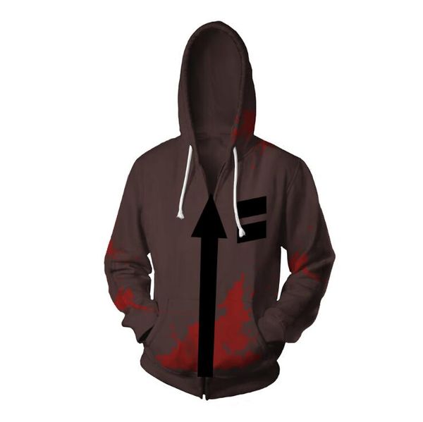 

angels of death isaac foster zack halloween men's cosplay hoodie sweatshirt costume coat jacket cos, Black