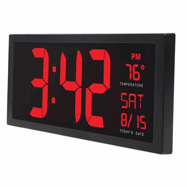 

14inch large screen electronic wall clock deskled digital calendar clock with daylight saving for kitchen mural