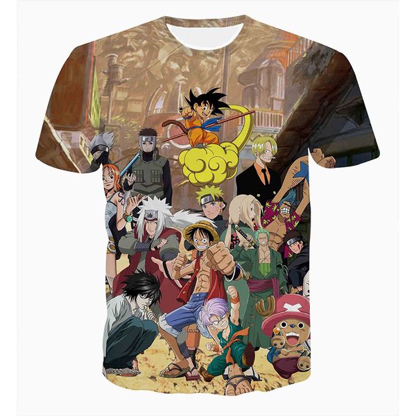 

men women japan anime characters collection 3d tshirts naruto one piece z t-shirts funny men cartoon tees, White;black