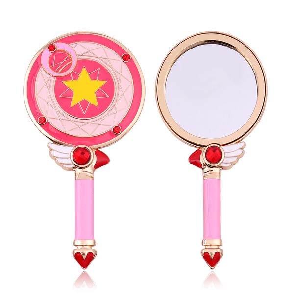 

1pc exquisite vanity mirror hand hold mirror oval cosmetic dressing cardcaptor sakura make up with handle for gifts