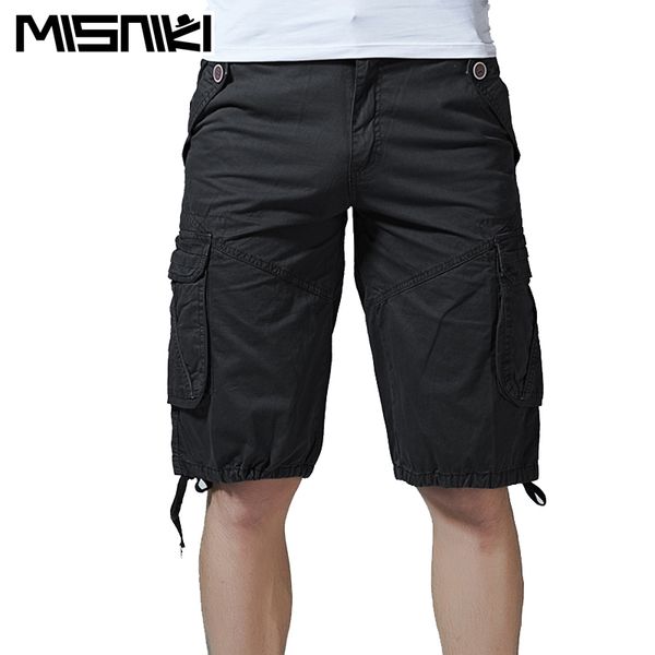 

misniki 2018 men cargo shorts casual loose camouflage summer style knee length shorts homme axp81, White;black
