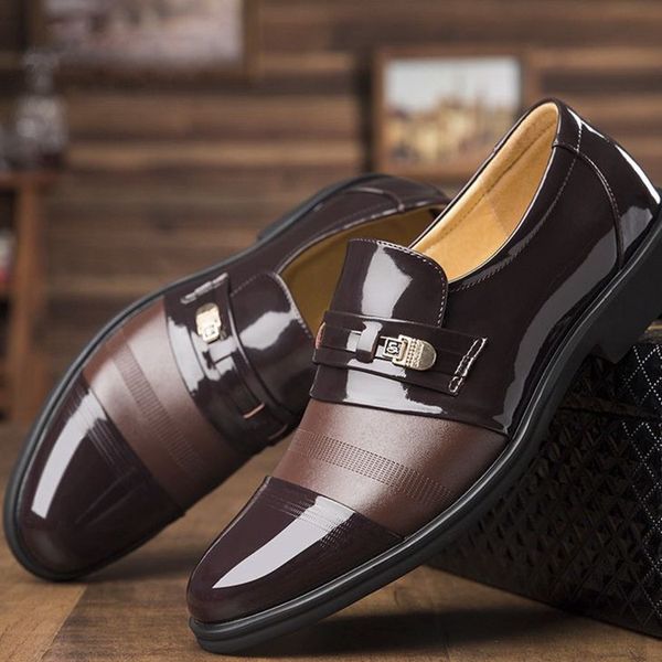 Herren-Schuhe, Slipper, italienische Corporate-Schuhe für Herren, braune Business-Schuhe für Herren, Oxford-Lederschuhe, Charol Homme Sepatu Slip On Pria