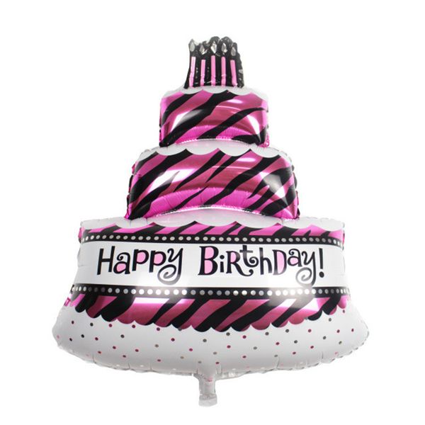 Grande taille Joyeux Anniversaire Gâteau Forme Feuille Hélium Ballon Fête D/'Anniversaire Décoration
