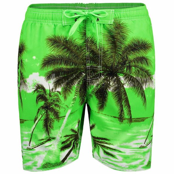 

men beach shorts quick drying casual clothing shorts homme outwear palm tree print mens board short plus size xl-5xl, Black