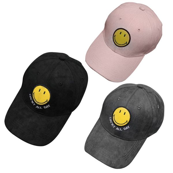

trendy smile face snapback baseball peaked cap adjustable hip hop hat summer autumn women cool punk style baseball hat, Blue;gray