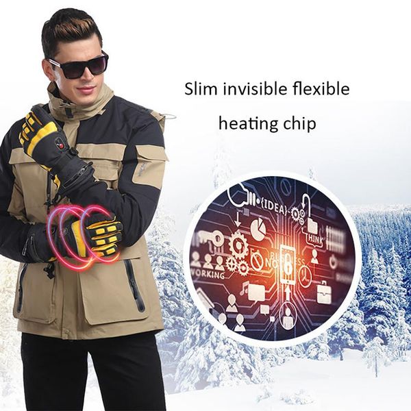 

rechargeable warm gloves usb rechargeable tropical battery three-speed thermostat heating gloves