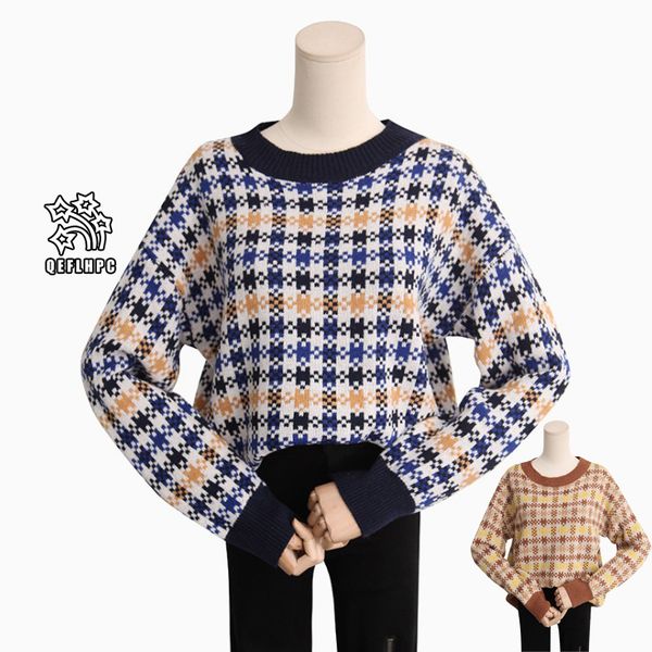 

2018 fashion casual ladies blouse knitted sweater winter spring keep warm women sweaters long sleeve crew neck women knits &tees af5221, White