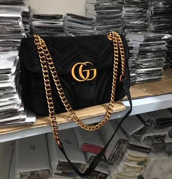 

Marmont velvet bag women famou brand houlder bag real leather chain cro body bag winter fa hion handbag italian 2019