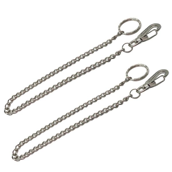 

new waist button key chain nickel-plated iron chain metal key long ring accessories wild jewelry, Silver