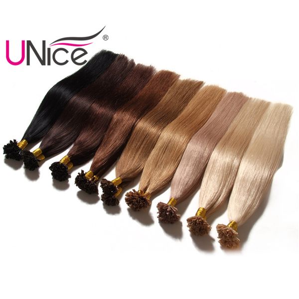 Unice Hair Brazilian 8a Virgin Keratin Nail U Tip Human Hair