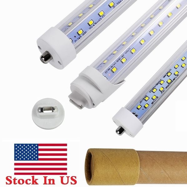 

8ft single pin fa8 led t8 tube lights v shaped r17d 8 feet led fluorescent tubes light ac 85-265v + stock in us
