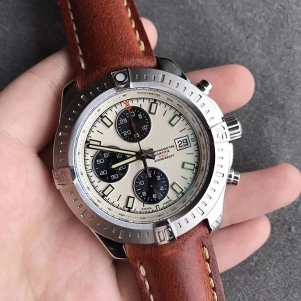

44mm Colt Automatic Chorograph working M1338810 7750 mechanical sapphire crystal waterproof mens watch wristwatch all sub dials working.