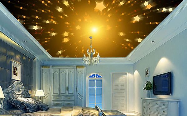 3 d adesivos de parede Bright estrelas teto teto murais decorativos desktop papel de parede livre