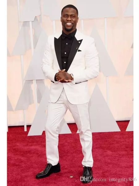 

красивый мода белый жених смокинги жениха blazer пик отворотом одна кнопка отличные мужчины бизнес партия пром костюм (куртка + брюки+луки, Black;gray