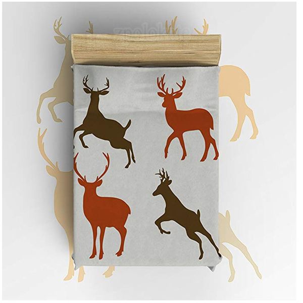 

deer pattern fleece blankets warm bed blanket, thick couch blanket, soft fabric