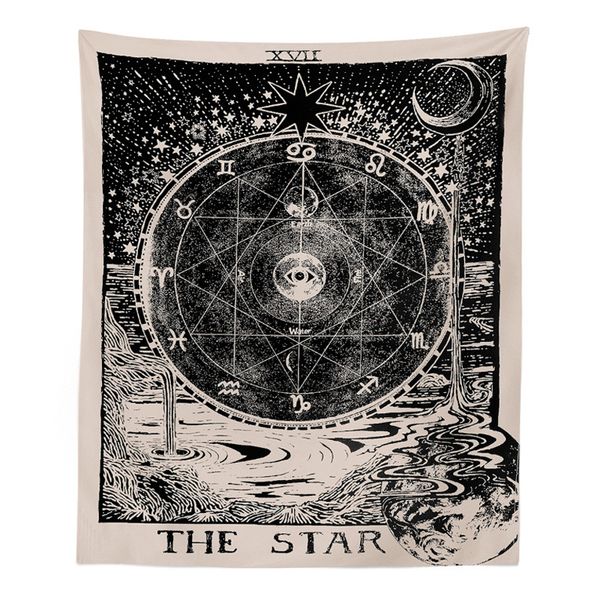 

1pcs 150x130cm large tapestries cover tarot style wall hanging tapestry magical moon sun printed bedspread for home bedroom