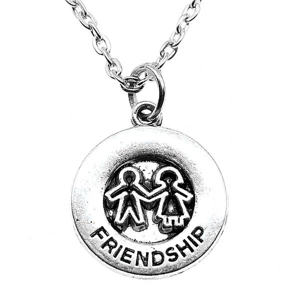 

wysiwyg 5 pieces metal chain necklaces pendants male necklace fashion holding hands friendship 19x16mm n2-b13685, Silver