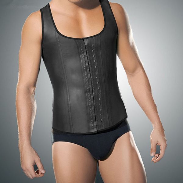 Plus Size Latex Taille Trainer Vest Voor Mannen Zwarte Taille Cincher Firm Tummy Afslanken Mannelijke Corset mannen Buik body Shaperwear