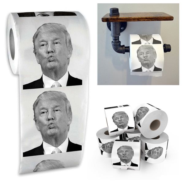 

hot sale creative donald trump humour toilet paper novelty freshness gag gift prank joke tissue paper for home bathroom