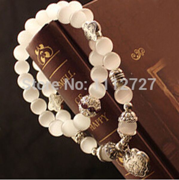 

whole salekorean bracelet pure handmade natural opal smooth and fair bracelets chain charming female bracelets wholesale price, Golden;silver