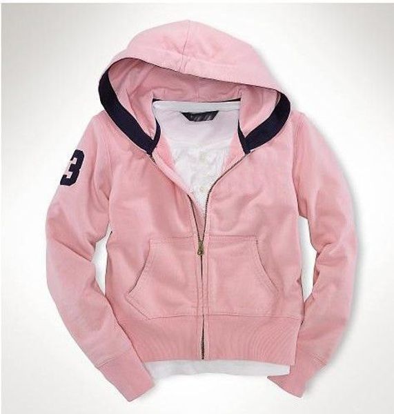 

letters embroidery sweatshirt women's hooded sweatshirts hoodies long sleeve polo big horse pink blue solid girl coat, Black