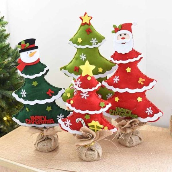 

new christmas tree wooden clockwork desktop party ornament decor kids gift hot