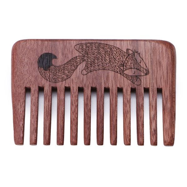 Natural Wood Anti Static Massage Beard Hair Comb Brush Wide Tooth