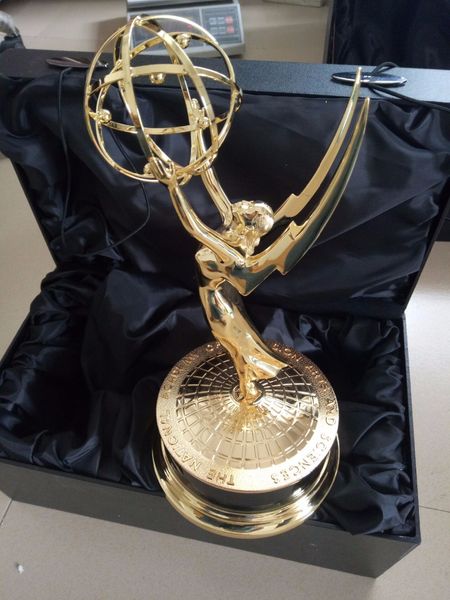 

2019 real life ize 39cm 1 1 emmy trophy academy award of merit 1 1 metal trophy with gold color