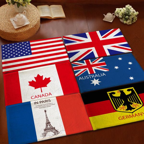 

1pcs 40*60cm non-slip entrance doormat national flag usa/uk memory foam bathroom rugs and carpets australia flag floor mats