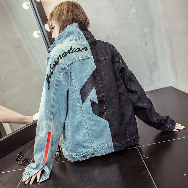 

super trendy classic basic denim jackets for women harajuku style plus size vintage denim jeans coats jaqueta feminina, Black;brown