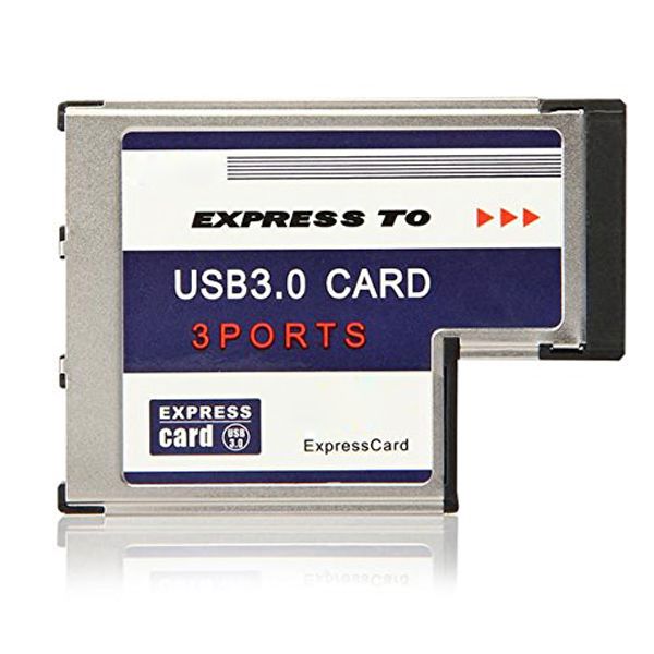 Freeshipping SODIAL(R)3 Port USB 3.0 Express Card 54mm PCMCIA Express Card für Laptop NEU -CAA