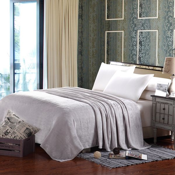 

solid flannel blanket bedspread air/sofa/bedding throws blanket portable travel l bedroom warm 200*230 cm