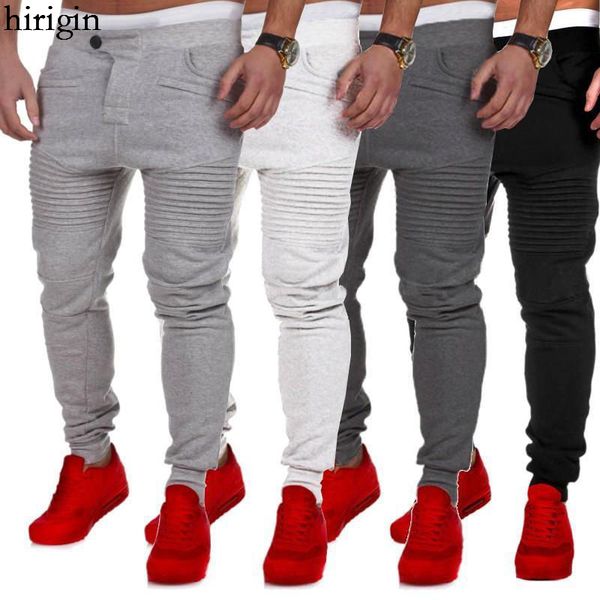 

brand men pants joggers casual long pants 2017 male winter keep warm solid color pencil m~2xl size, Black