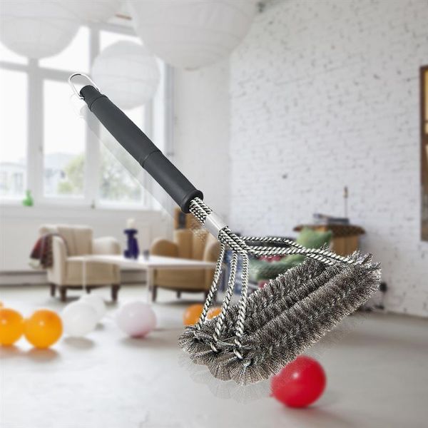 

grill brush bristle bbq grill cleaning brush and scraper grill cleaning tool for barbeque oven friddles iron grates kitchen accessories