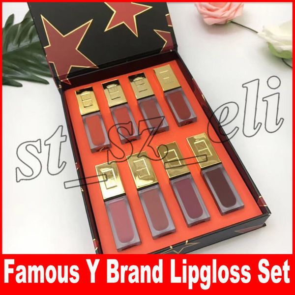 

famous y brand 8pcs/set star lipgloss set tatouage couture matte stain liquid lipstick lip gloss kit