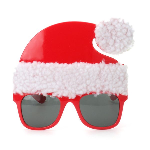 

christmas hat funny sunglasses 3d stick plush toy christmas party prop spectacles red glasses stripe temple design eyewear h5, Silver