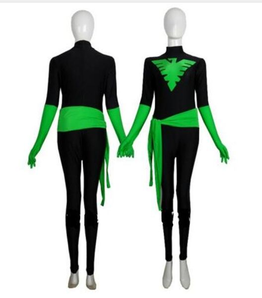 

black & green x-men phoenix warrior spandex superhero costume halloween