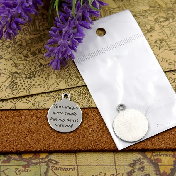 

40pcs--"your wings were ready but my heart was not"stainless steel charms more style for choosing diy charms pendants for necklace, Bronze;silver