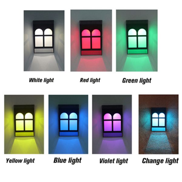 

Solar fence light with three way witch land cape led treet light 7 color changing olar energy light ab cover home garden tair