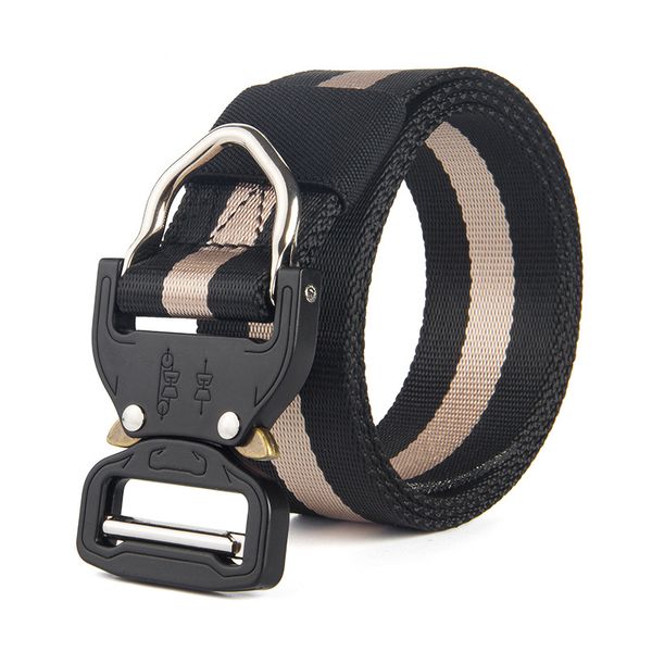 

cobra tactical belt male multi-function army fan canvas belt special forces training nylon camouflage, Black;brown