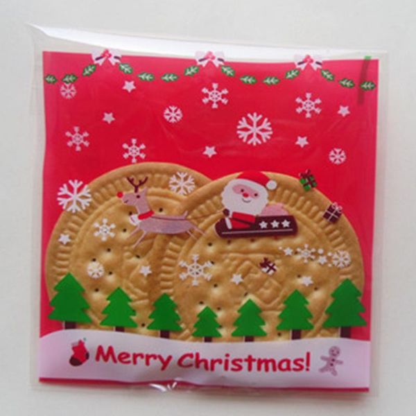 

cute xmas tree santa deer style cooking seal candy baking bags party gift 100pcs