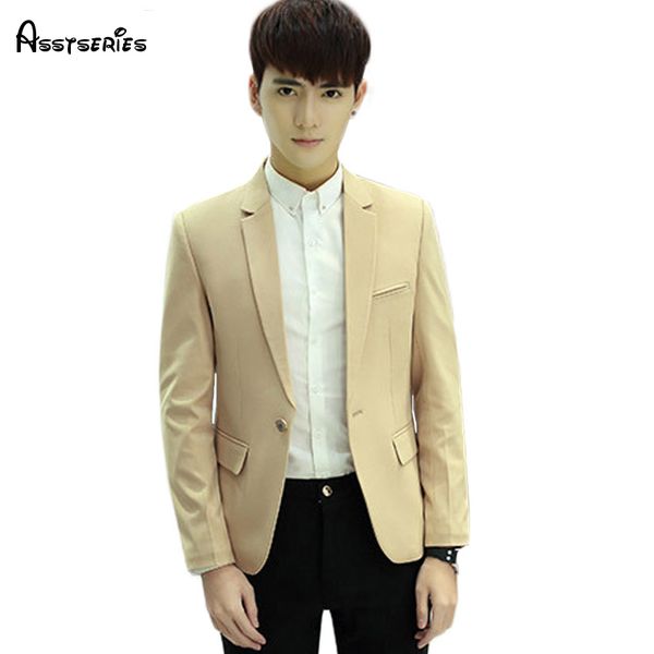 

2018 men casual slim fit brand blazer suit jacket coat male clothing one button blazer masculine 80hfx, White;black