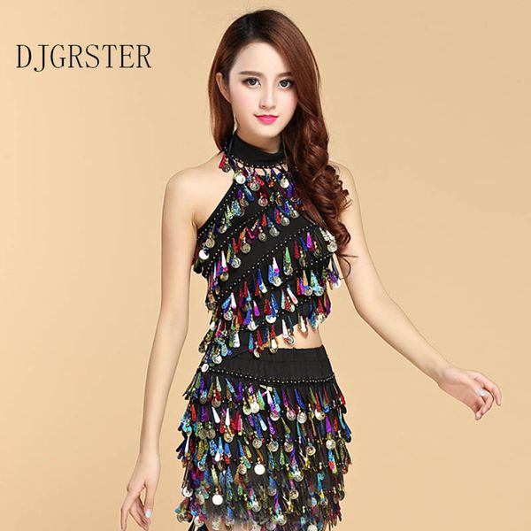 

latin dresses for sale gold coin sequins clothing customize women's latin dance dress new style, Black;red