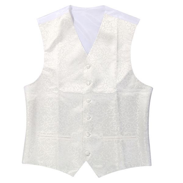 

new mens swirl wedding waistcoat (ivory white s/uk 36, Black;white