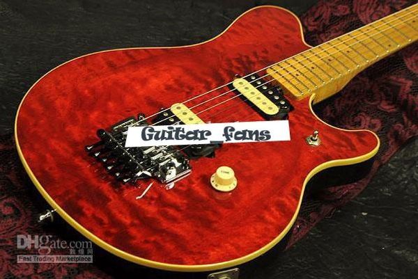 

1991 eddie van halen wolf mu ic man ernie axi red flame maple electric guitar maple neck back cover in tock