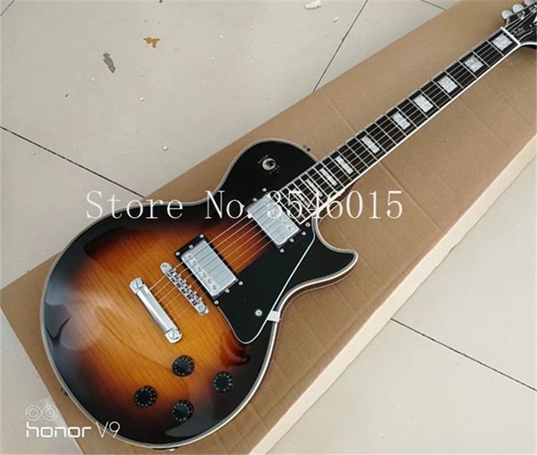 

2017 Custom Shop 3TS LP электрогитара,хром оборудование,Чибсон твердого красного дерева ги
