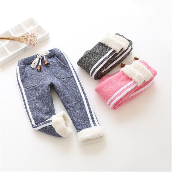 

cola kids winter warm sports pants baby boy girl pants newborn baby trousers plus thick velvet long pants children legging, Blue