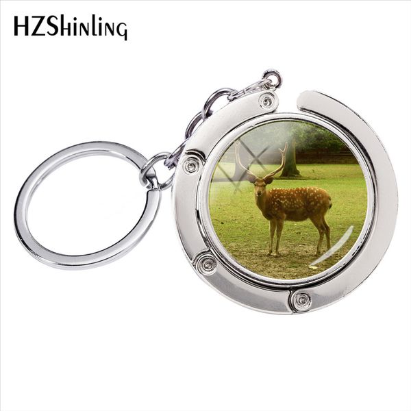 

new arrival fashion sika deer wildlife animals art ps bag holder handmade key chains gifts, Silver
